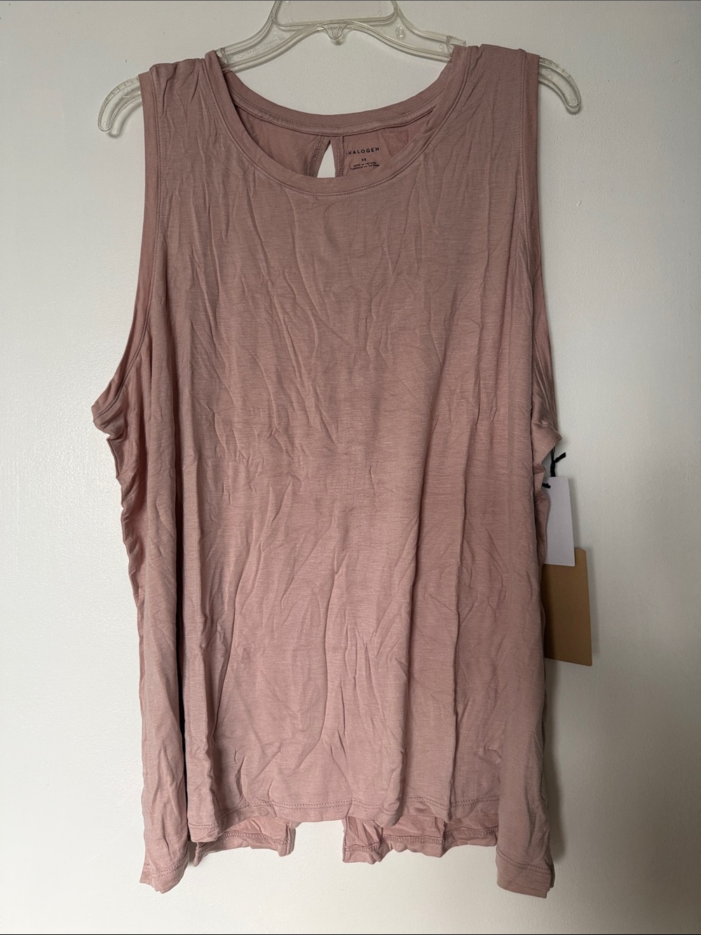 Halogen Slit-back Rayon Tank in Pink